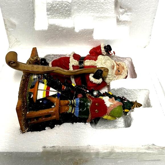 Fitz and Floyd Happy Holidays 2004 Santa Tree and Elf Stocking Holder-NEW in Box - Picture 9 of 12